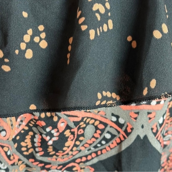 Free People Cropped Boho Flounce Ruffle Strapless Tube Top XS Black Coral Grey - Picture 10 of 14